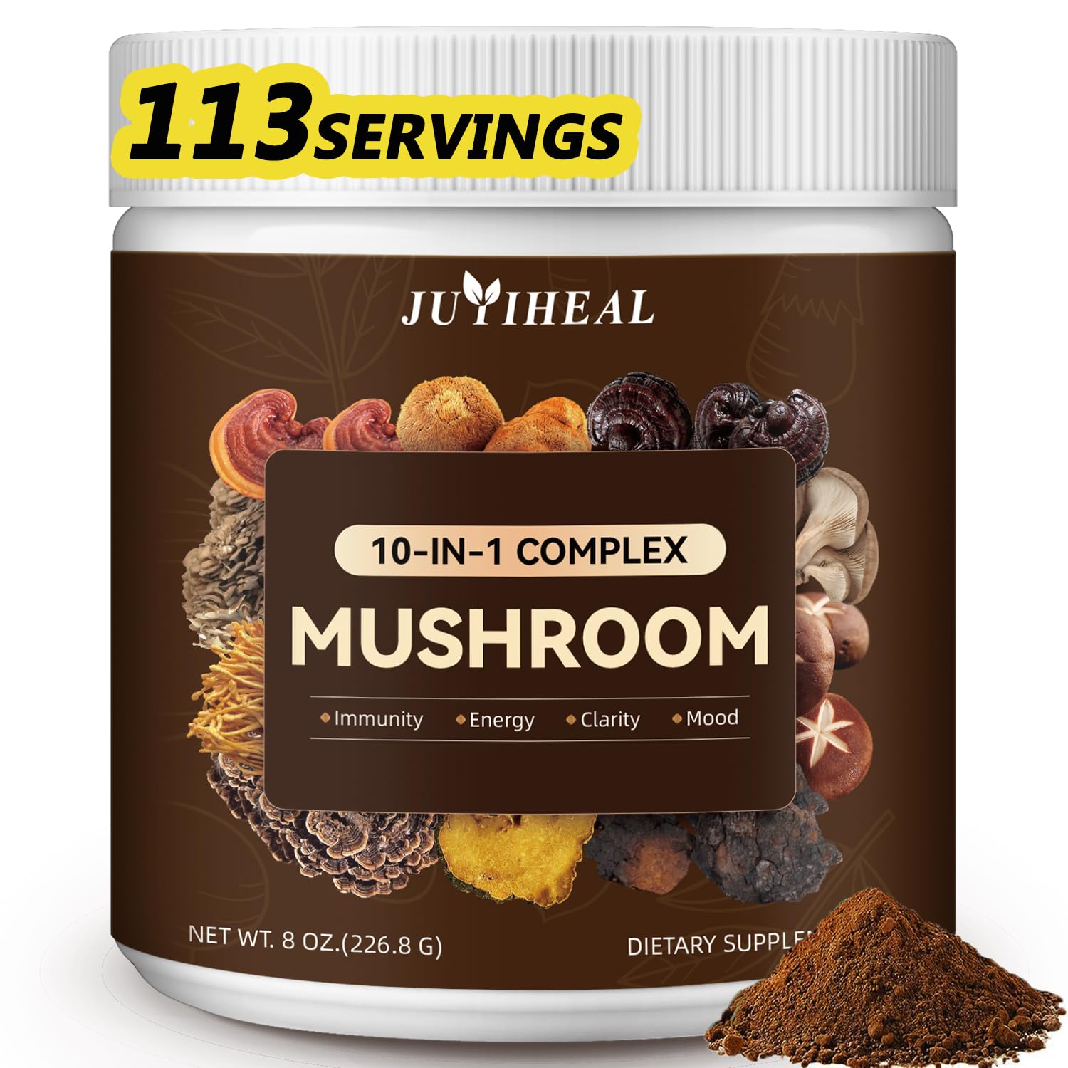 JUYIHEAL Mushroom Superfood Powder packaging front view