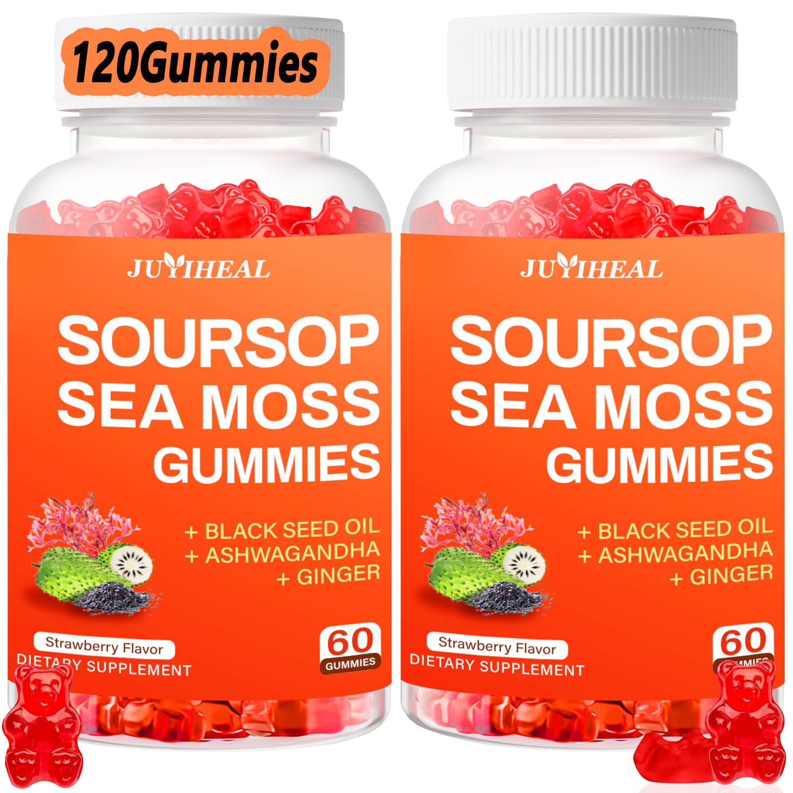JUYIHEAL Soursop Gummies 10-in-1 Extra Strength front view