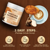 JUYIHEAL Tiger Milk Mushroom Powder 2000mg in a glass of water