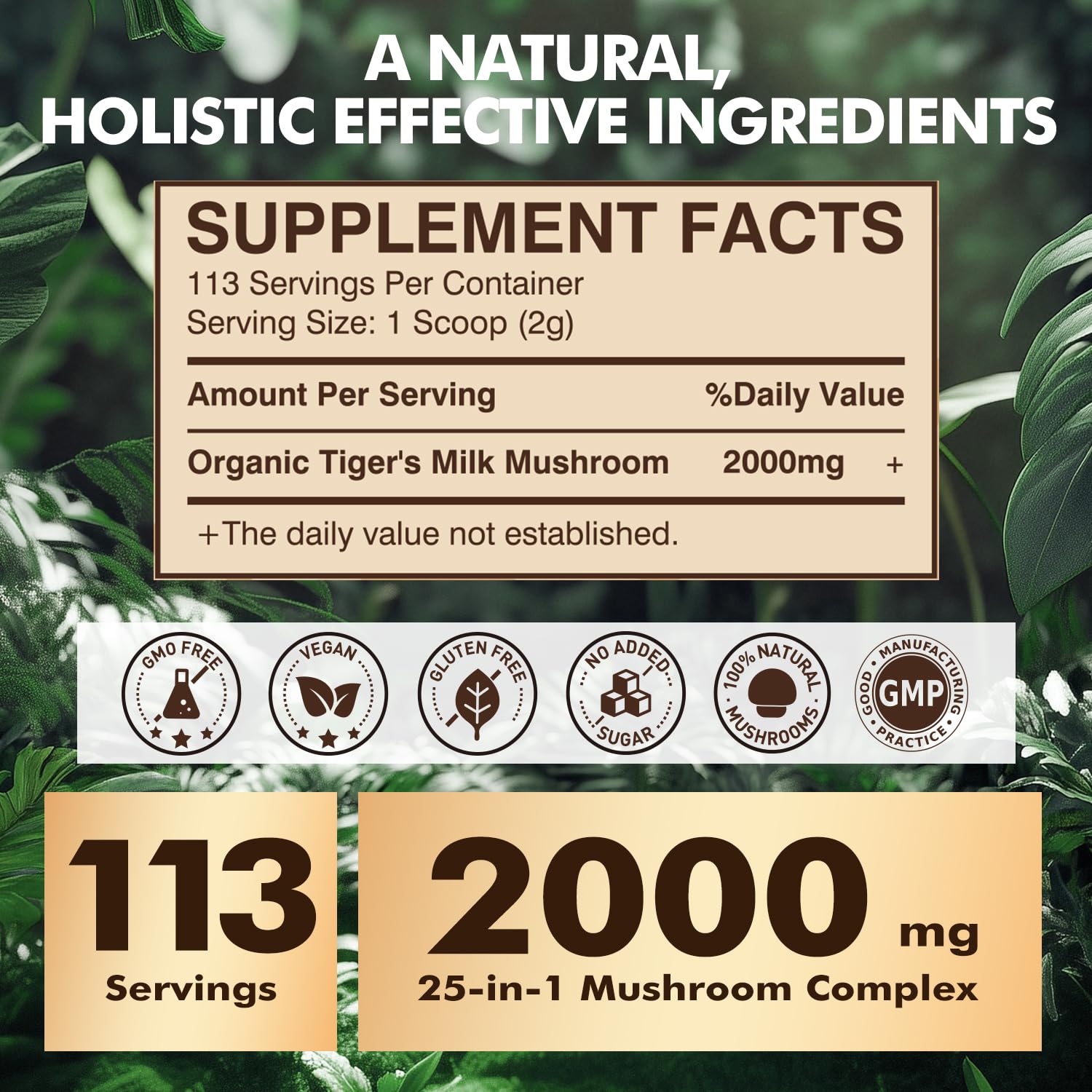JUYIHEAL Tiger Milk Mushroom Powder 2000mg with coffee