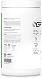 JYM Greens Spirulina powder in a bowl