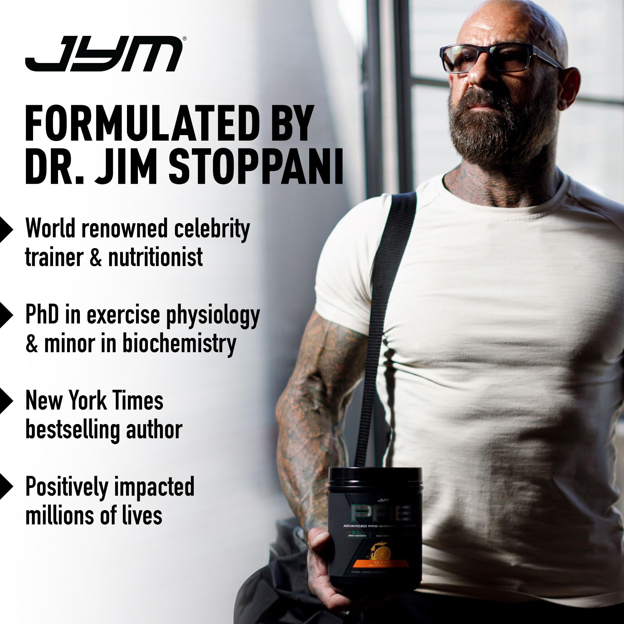 JYM Greens Superfood Blend mixed in a glass of water