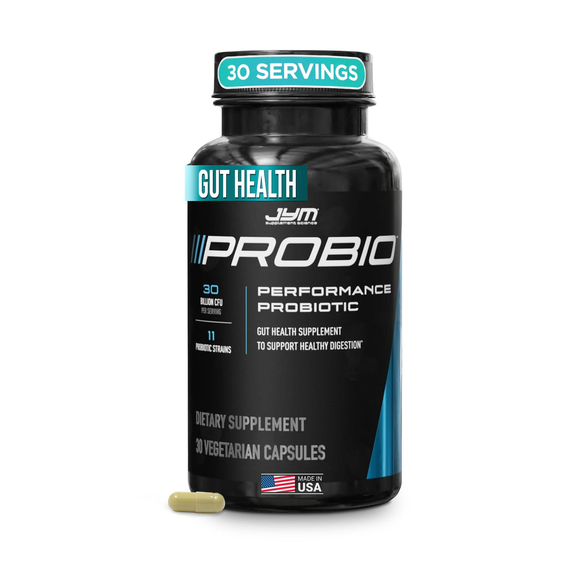 JYM ProBio 30 capsules front view with packaging