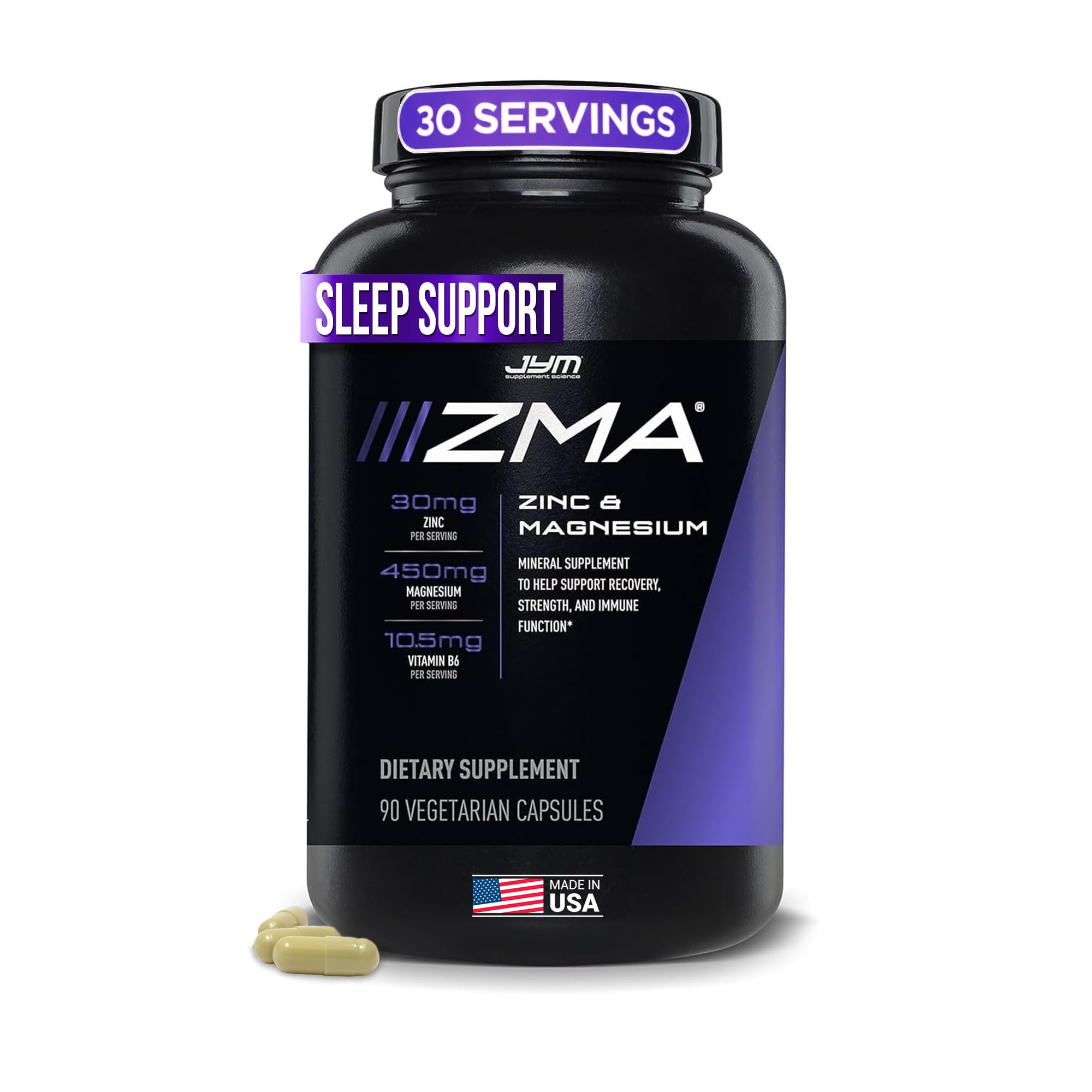 JYM ZMA JYM Zinc Magnesium Capsules front view