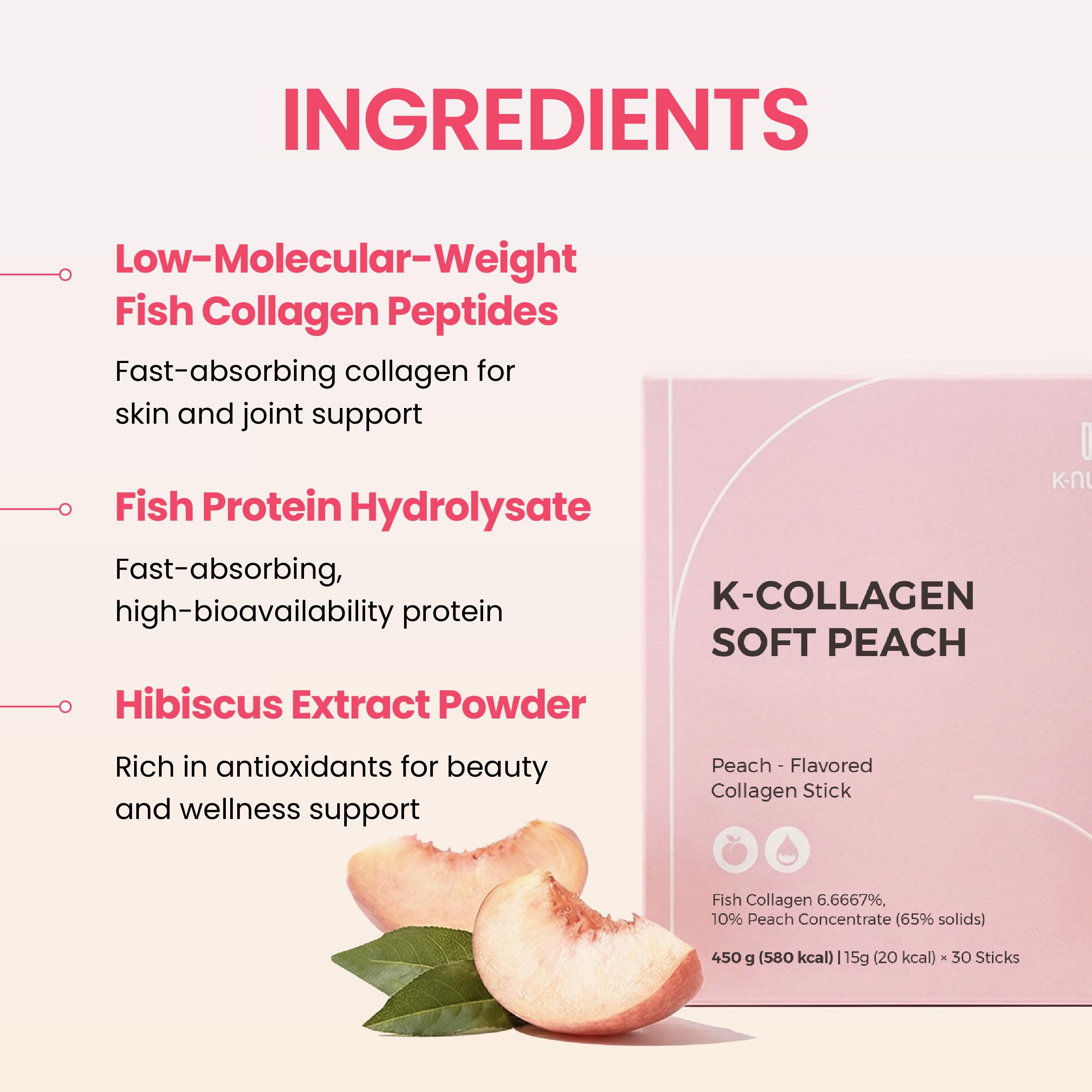 K K·NUTRA K-COLLAGEN Soft Peach nutritional information