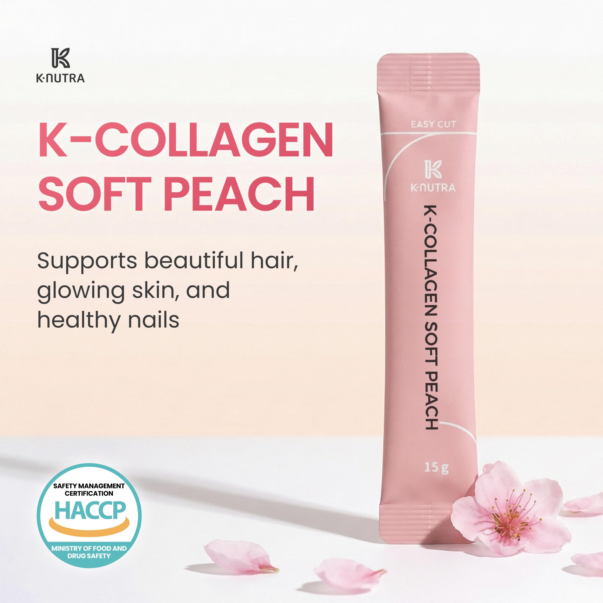 K K·NUTRA K-COLLAGEN Soft Peach stick with peach flavour