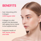 K K·NUTRA K-COLLAGEN Soft Peach sticks in a glass of water