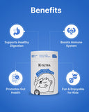 K K·NUTRA Yummy Tummy Probiotics stick pack showing popping candy texture