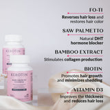 K Kerotin Hair Growth Vitamins 60 Capsules packaging