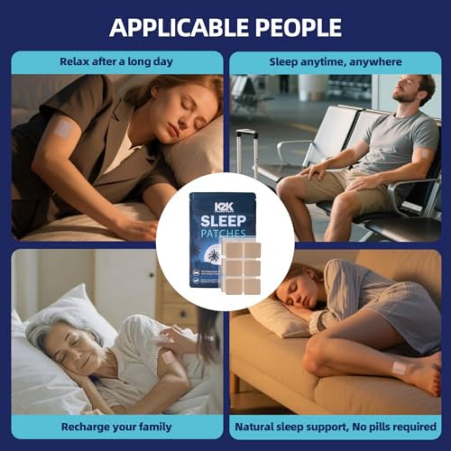 K2K PRIMEPATH Sleep Patches lifestyle scene with a daily wellness setting