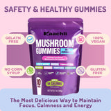 KAACHLI Mushroom Gummies open bottle with gummies