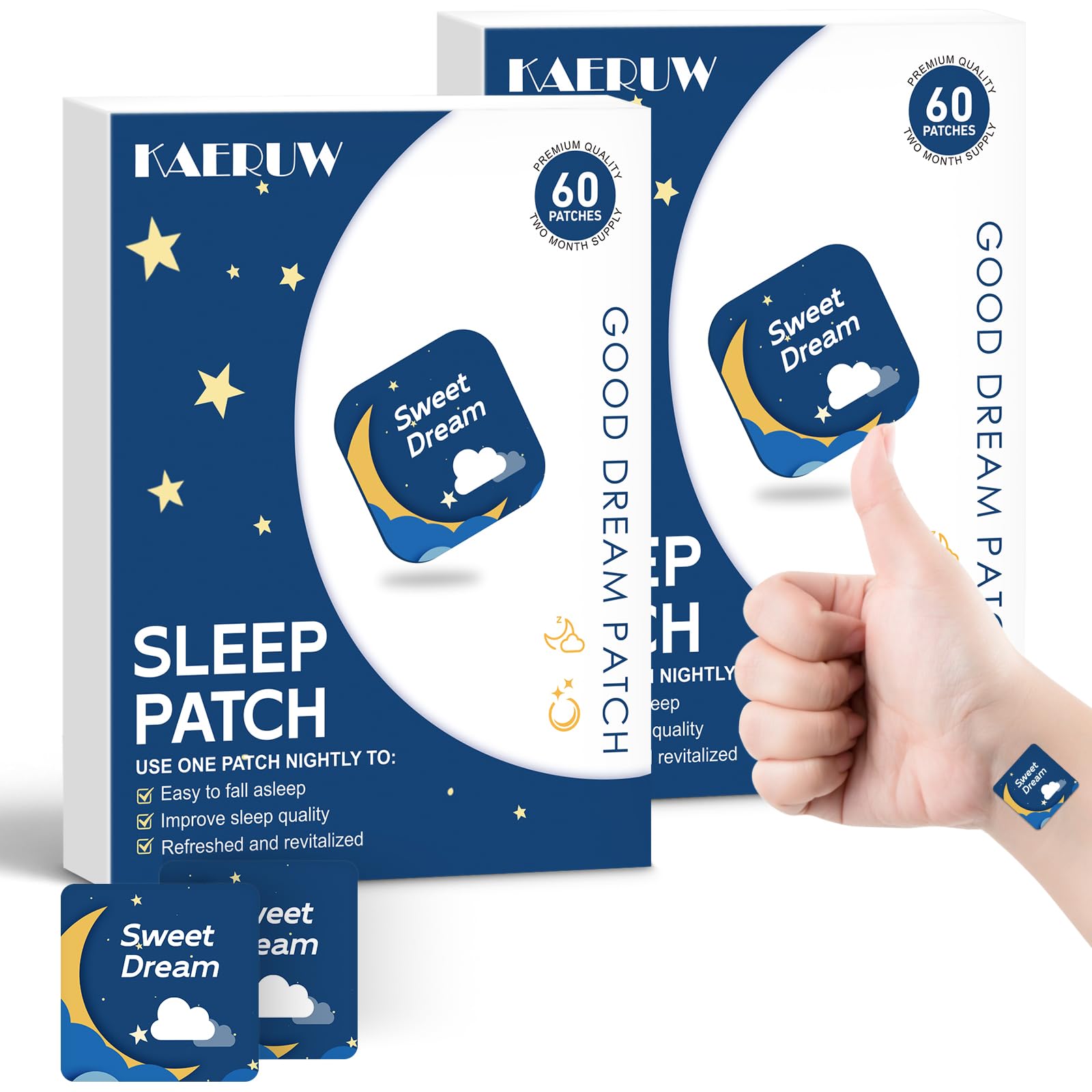 Kaeruw Plant-Based Sleep Patch front view in packaging