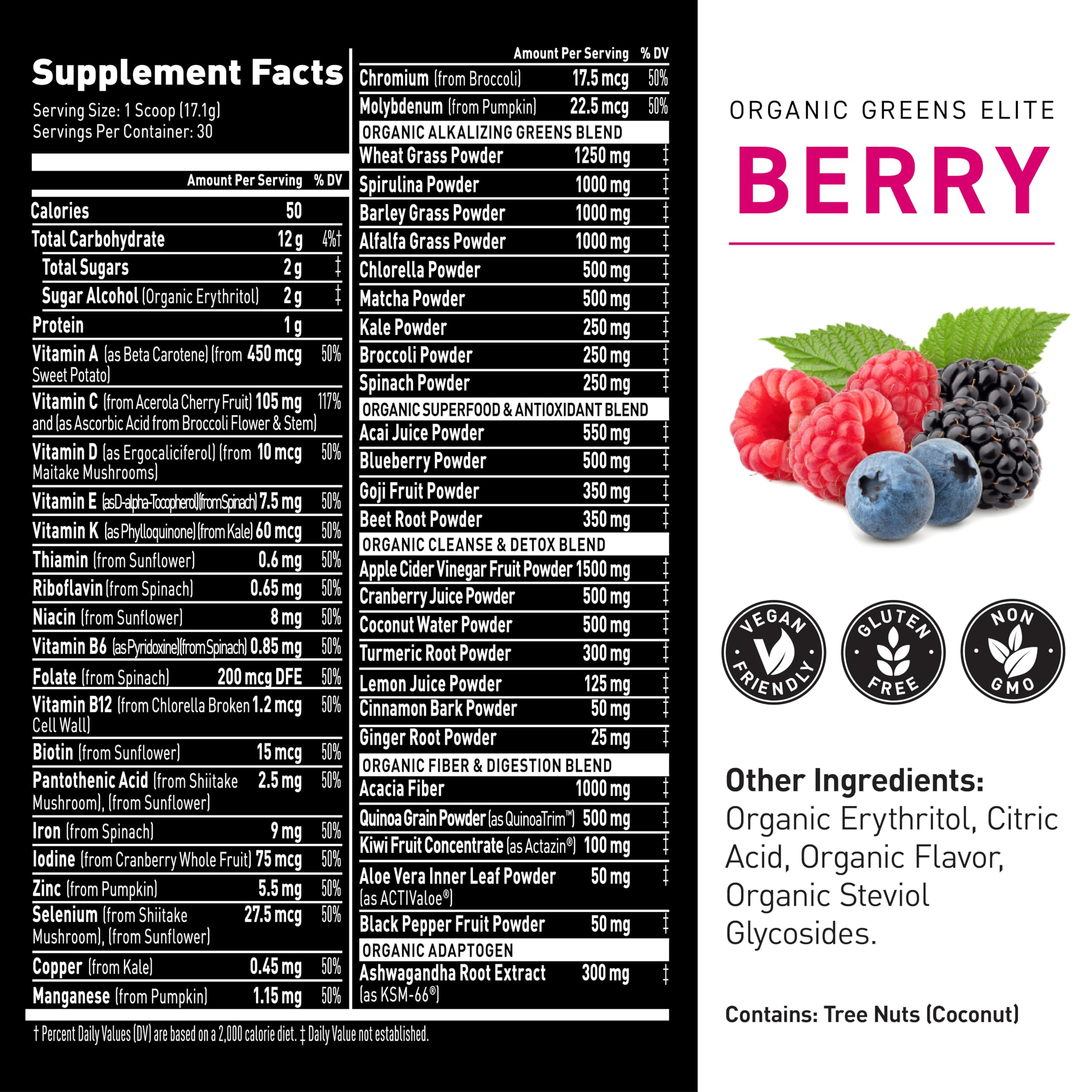 Kaged Blended Vitamin & Mineral Supplement 608g serving suggestion