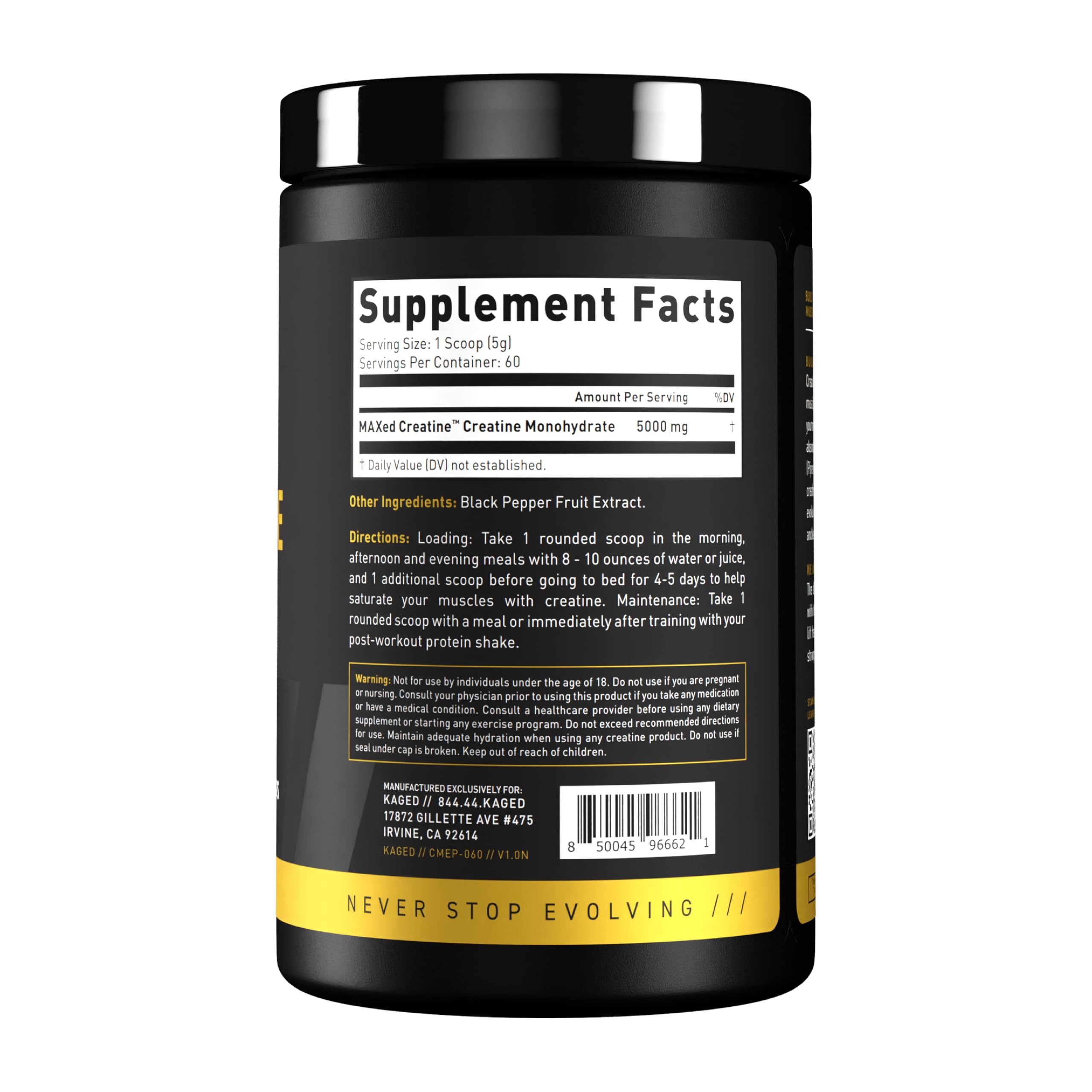 Kaged Creatine Elite 381g ingredients list