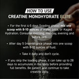 Kaged Creatine Elite 381g top view packaging