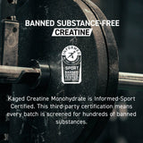 Kaged Creatine Elite 381g with workout gear