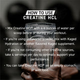 Kaged Creatine HCl supplement on a gym bench