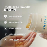 Kaged Omega-3 Fish Oil softgels in a clear container