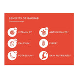 KAIBAE Baobab Prebiotic Powder in a bowl with fruits