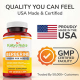 Kaibro Nutra Berberine Supplement 1000mg on a wooden table