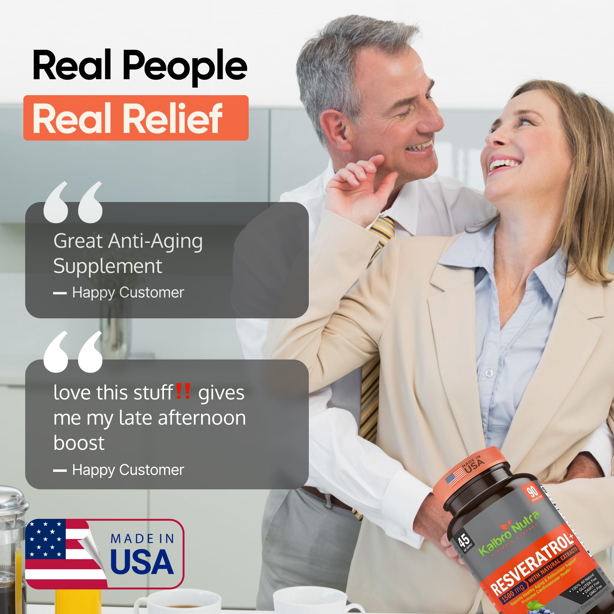 Kaibro Nutra Resveratrol supplement packaging details