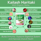 Kailash Herbals Haritaki 481g on a wooden table