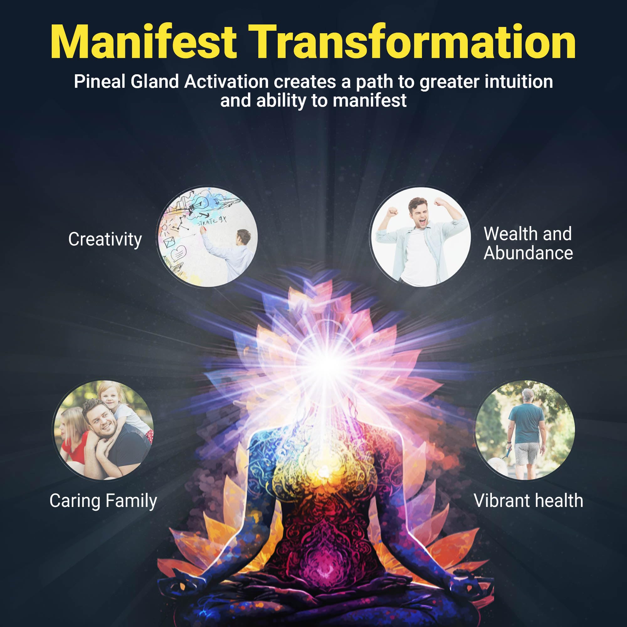 Kailash Herbals Haritaki Pineal Gland Support Capsules with a yoga mat