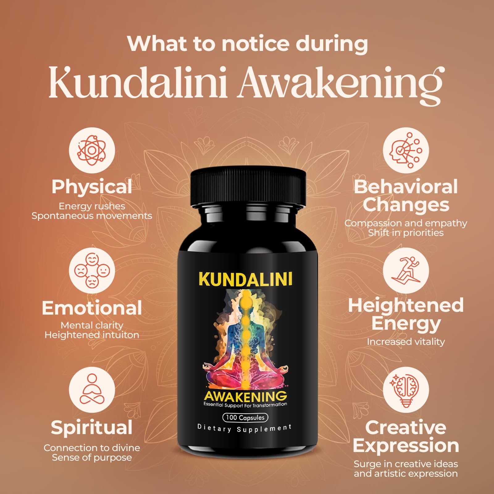Kailash Herbals Kundalini Awakening Herbal Supplement bottle back view