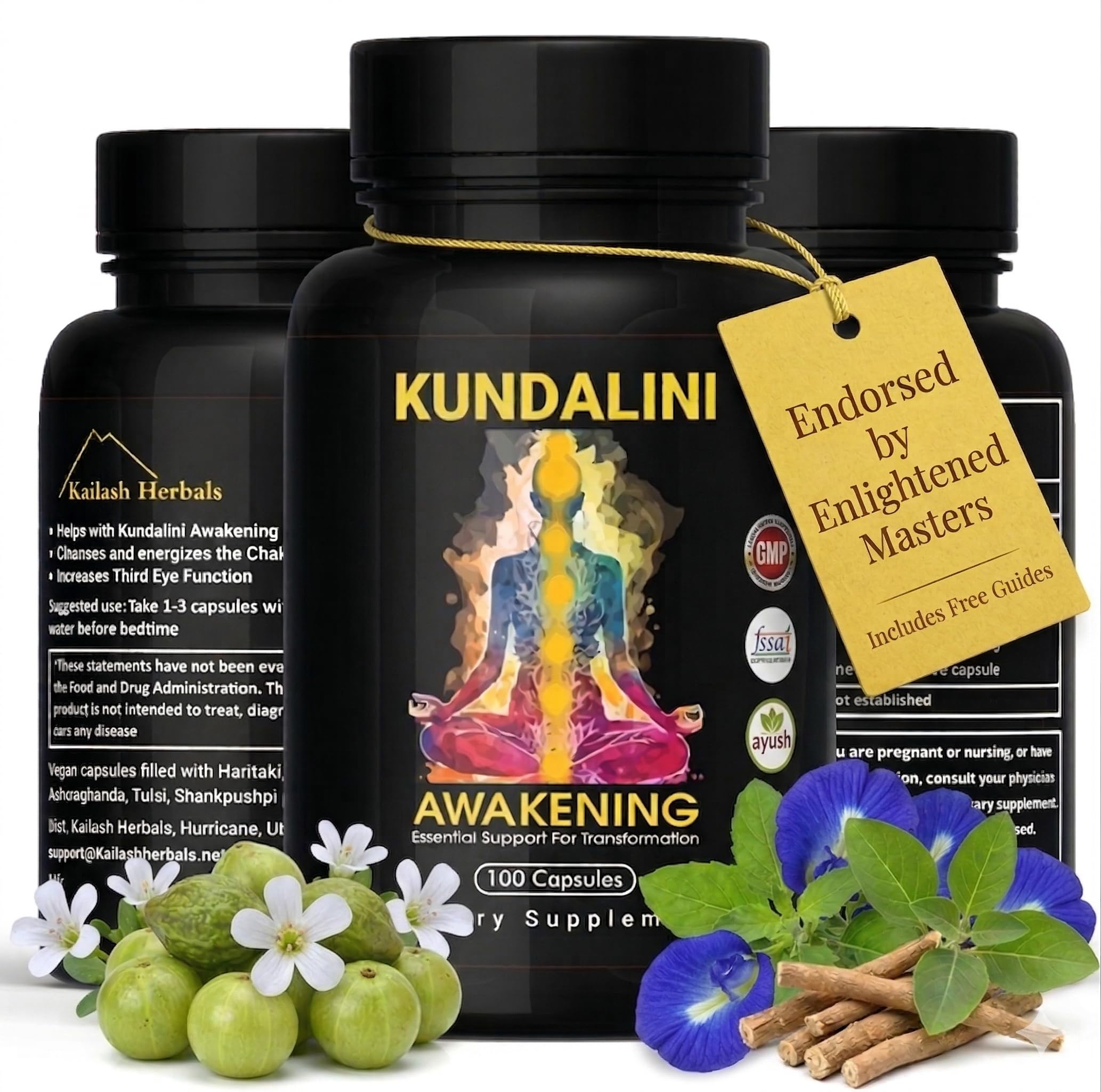 Kailash Herbals Kundalini Awakening Herbal Supplement bottle front view