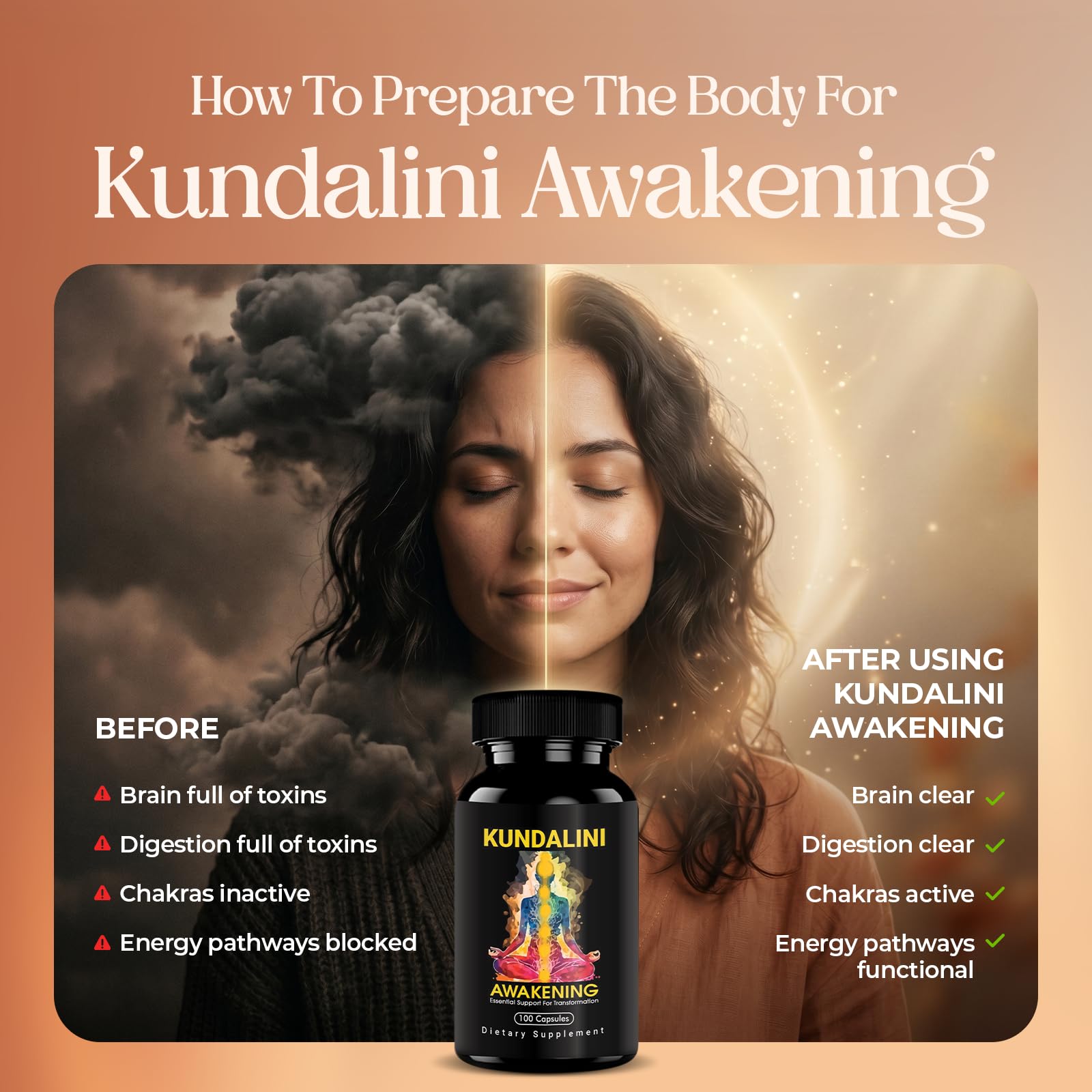 Kailash Herbals Kundalini Awakening Herbal Supplement capsules close-up