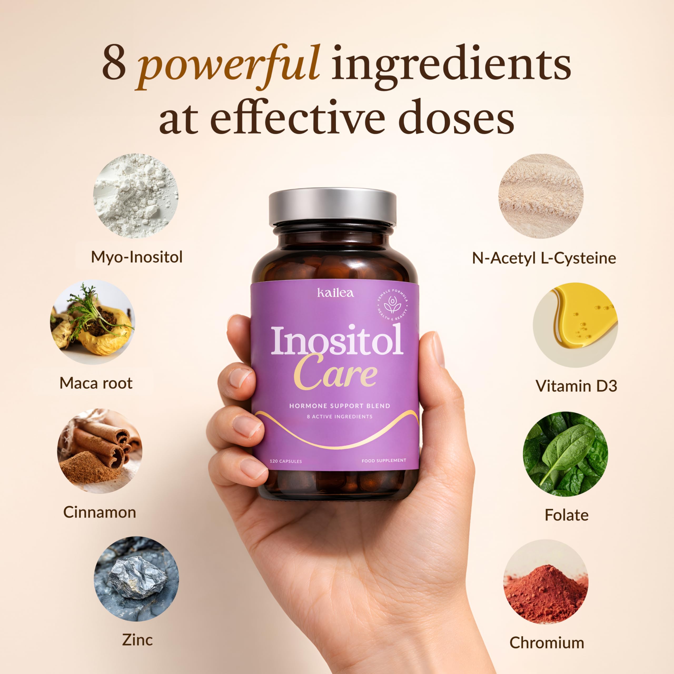 kailea Inositol Complex 8-in-1 Formula capsule close-up