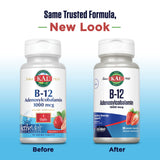KAL Adenosyl B12 Supplement 1000mcg strawberry flavour tablet close-up