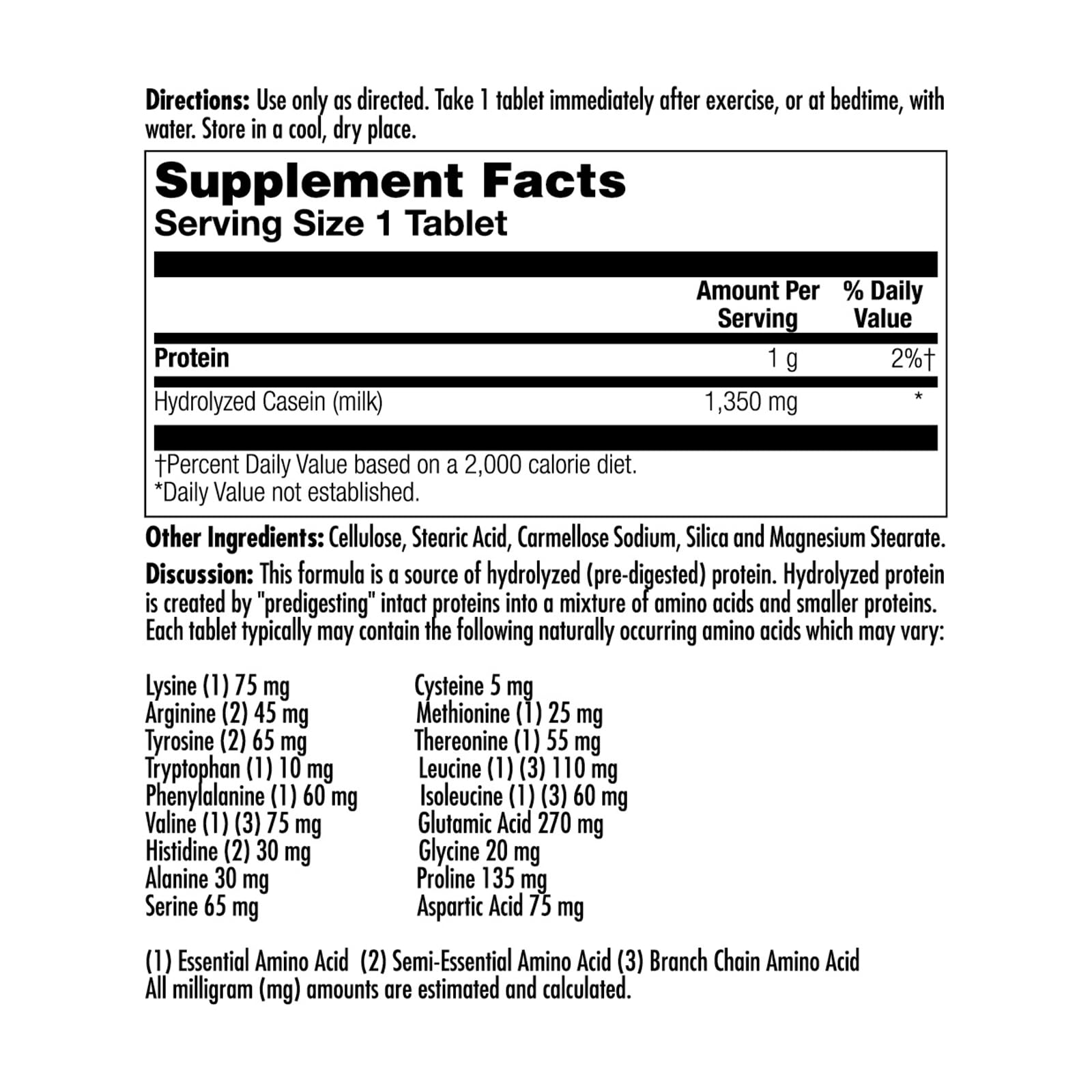 KAL Amino Acid Complex Supplement 198g side view