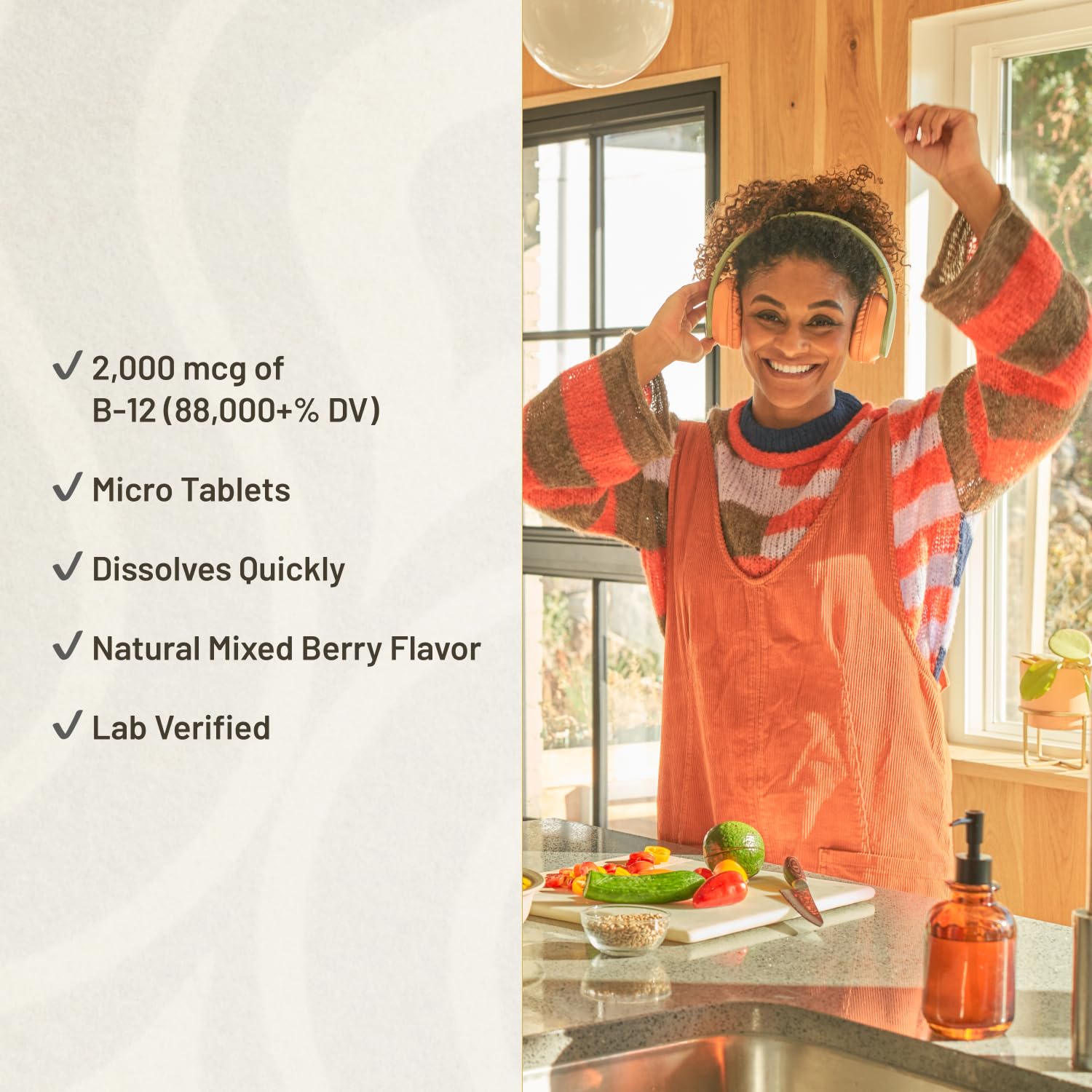 KAL B-12 Vitamin Methylcobalamin 2000 mcg Micro Tablets close-up