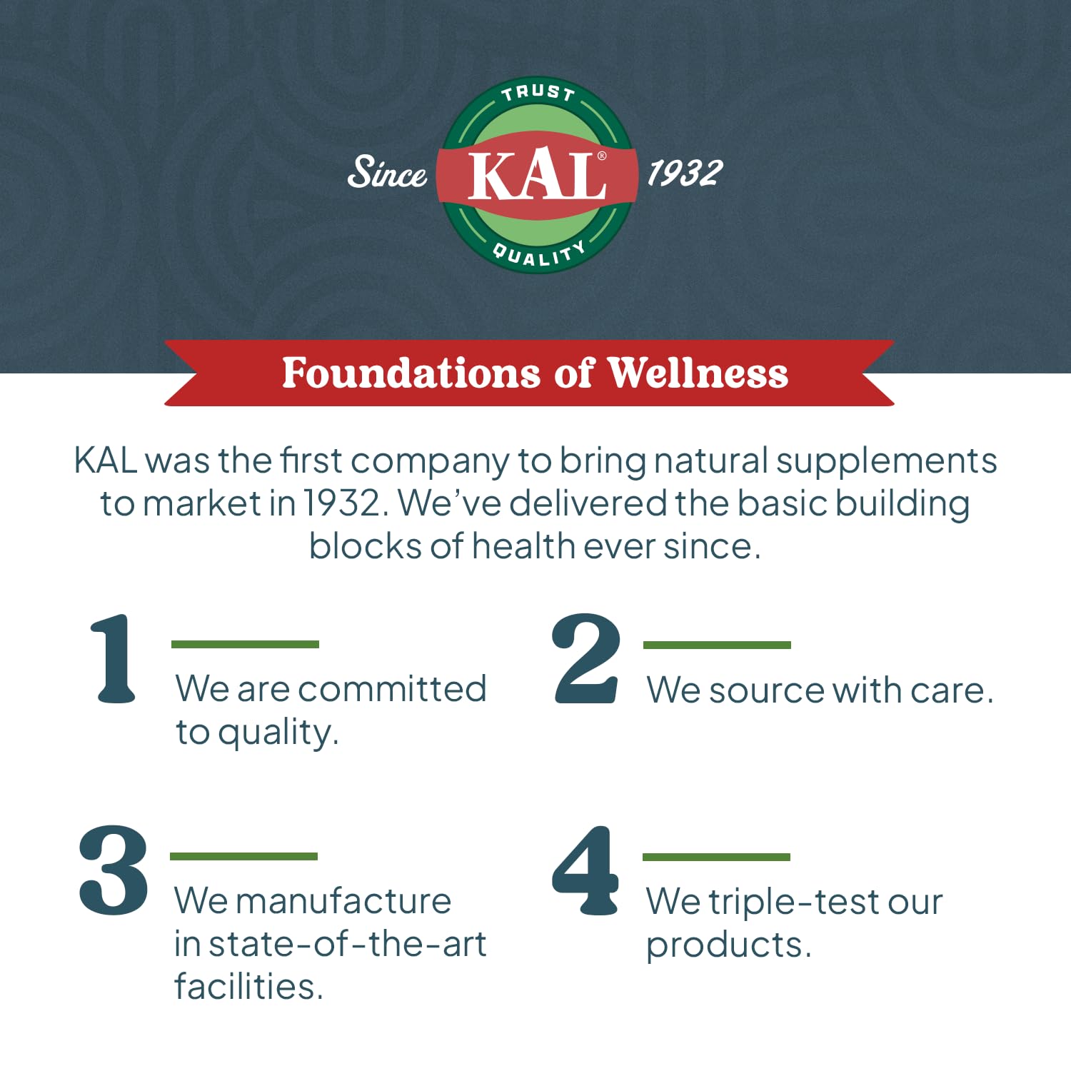 KAL Blended Vitamin & Mineral Supplement ingredients close-up