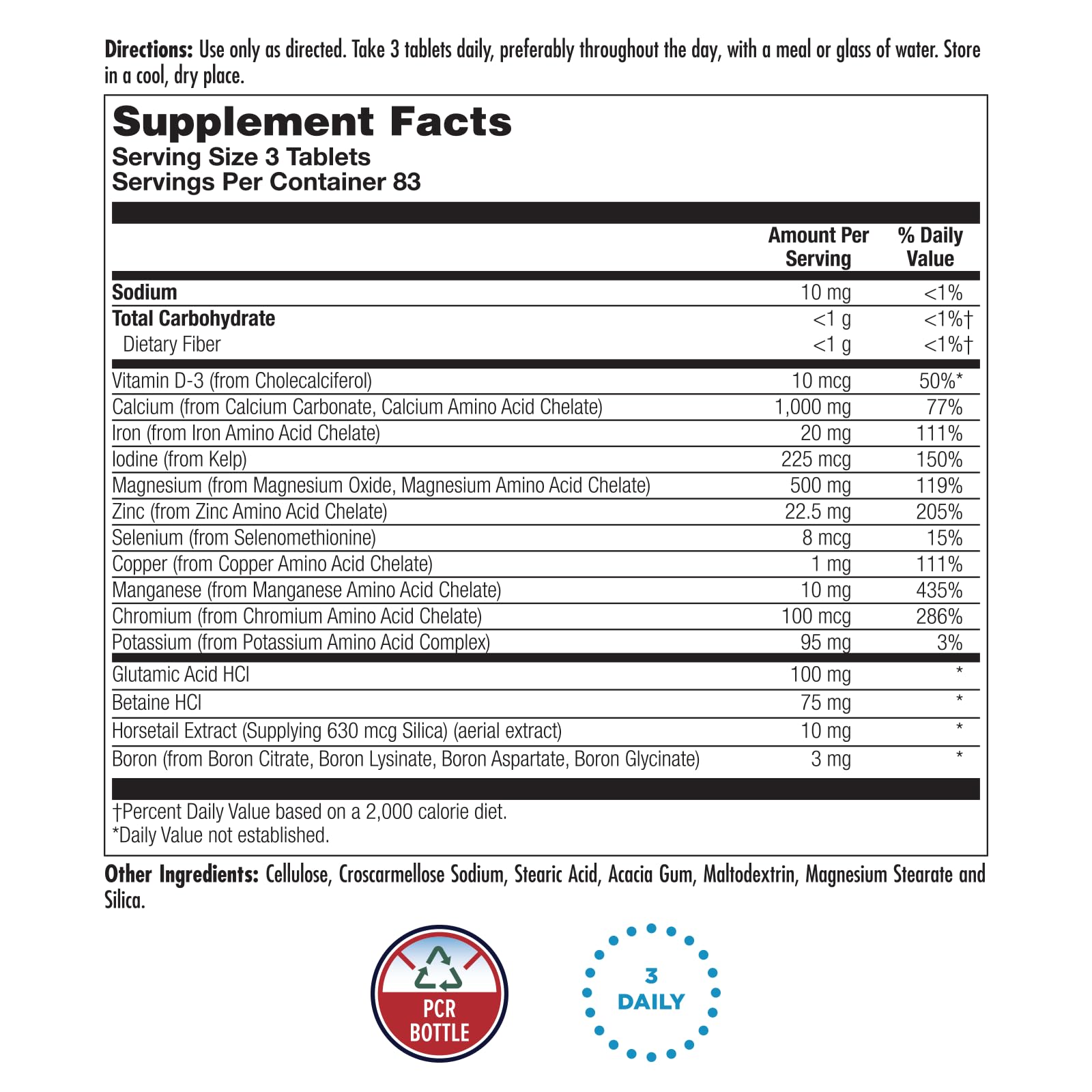KAL Blended Vitamin & Mineral Supplement packaging