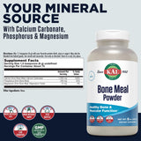 KAL Bone Meal Powder 454g back view showing nutritional information