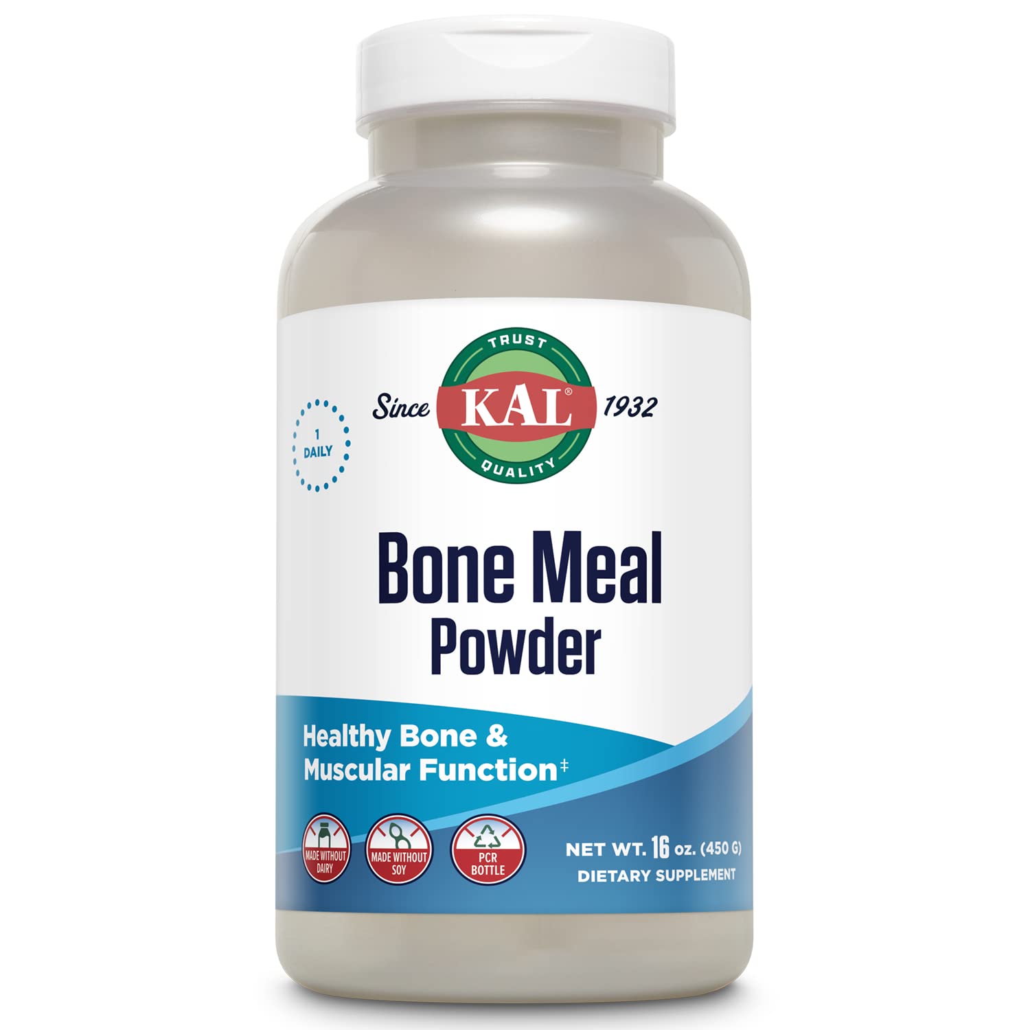 KAL Bone Meal Powder 454g front view with packaging