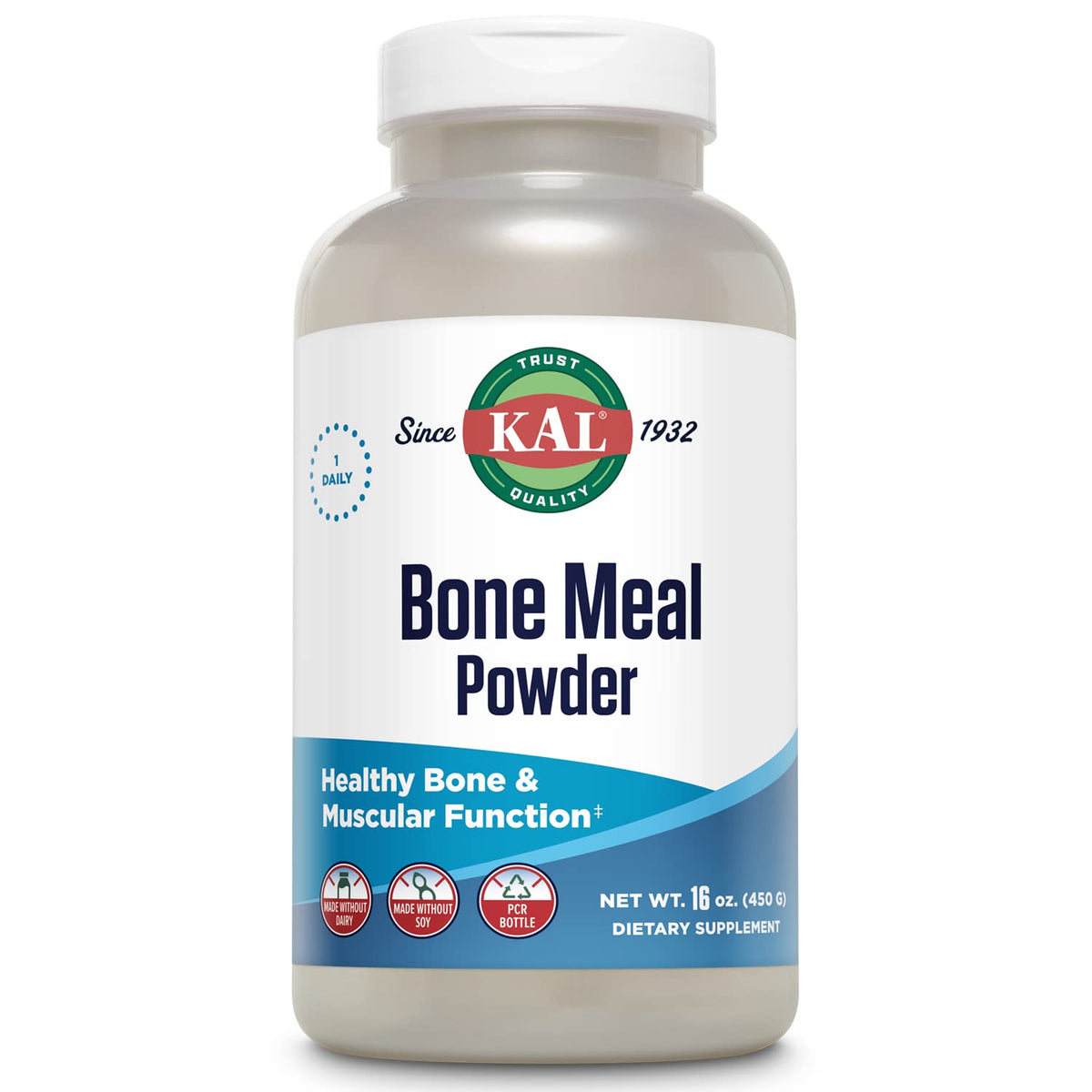 KAL Bone Meal Powder 454g front view with packaging