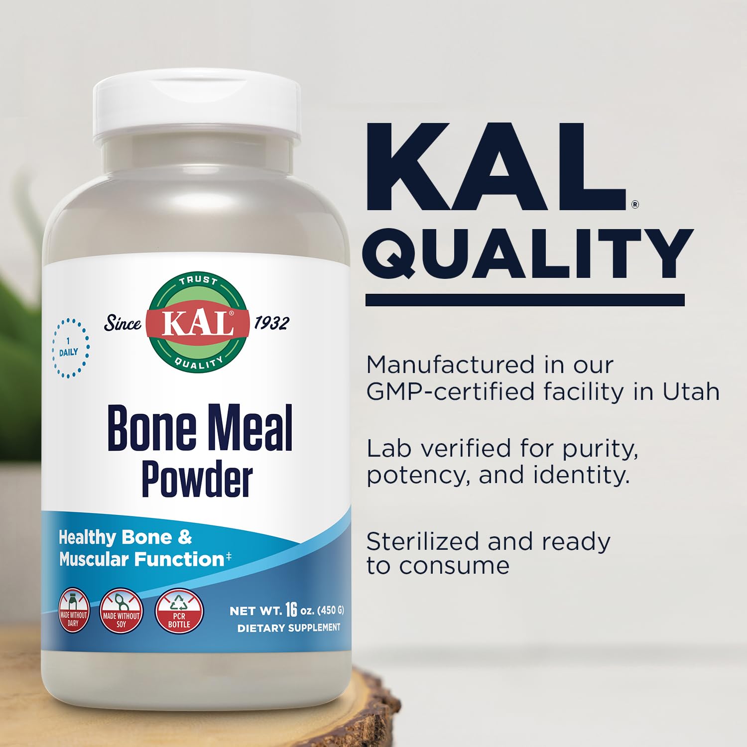 KAL Bone Meal Powder mixed in a smoothie