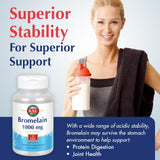 KAL Bromelain Supplement 1000mg back view with ingredient list