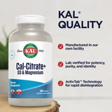 KAL Cal-Citrate+ Calcium Supplement close-up of tablets