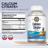 KAL Calcium Citrate+ chewable tablets side view showing fruit flavour