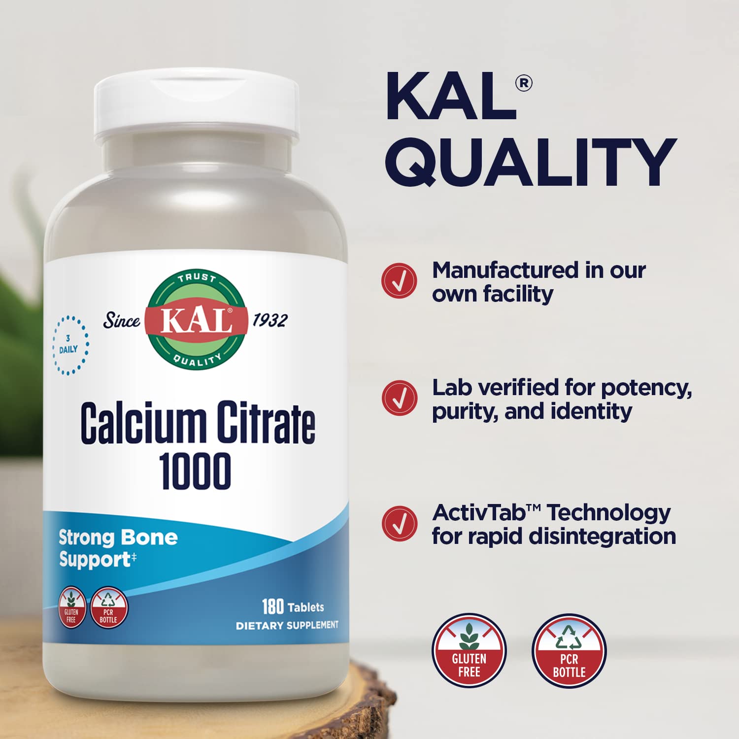 KAL Calcium Citrate Supplement 1000mg packaging