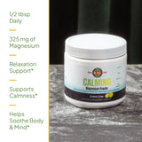 KAL Calming Magnesium Powder 318g with a glass of water