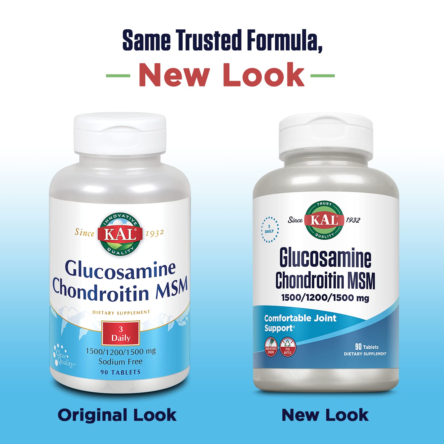 KAL Chondroitin Supplement 150g back view with ingredient list