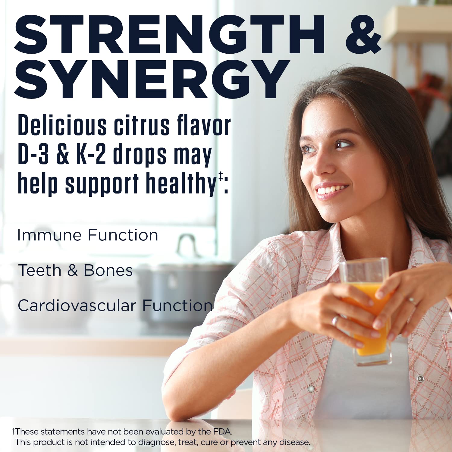 KAL D3 K2 DropIns liquid supplement back view with ingredients