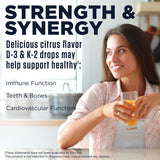 KAL D3 K2 DropIns liquid supplement back view with ingredients