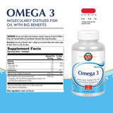 KAL Fish Oil Capsules side view showing dosage information