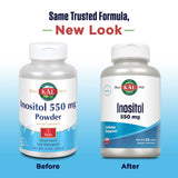 KAL Inositol Powder 550mg back view showing ingredients